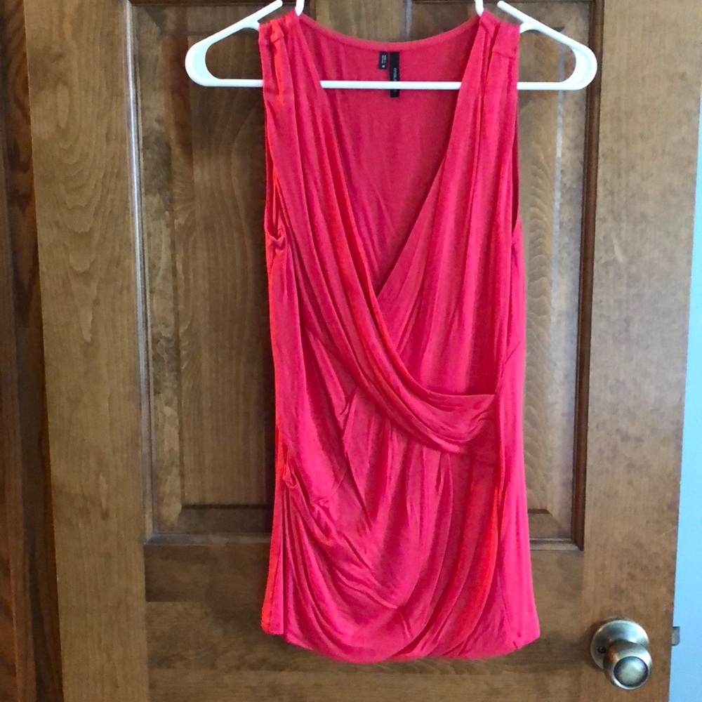 Red deep v blouse